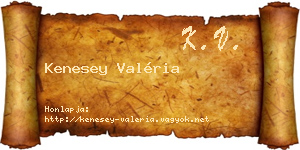 Kenesey Valéria névjegykártya