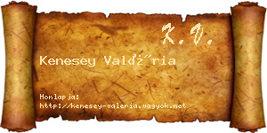 Kenesey Valéria névjegykártya