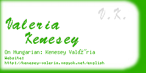 valeria kenesey business card